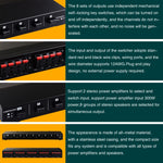 Commutatore audio 2 ingressi 8 uscite 100W