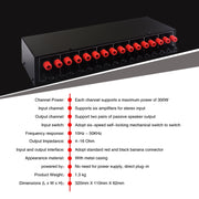 Dispositivo di distribuzione dell'interruttore dell'altoparlante dello switcher dell'amplificatore di potenza 6 in 2 out da 300 W, 6 In 2 Out