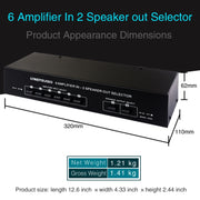 Dispositivo di distribuzione dell'interruttore dell'altoparlante dello switcher dell'amplificatore di potenza 6 in 2 out da 300 W, 6 In 2 Out