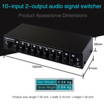Interruttore RCA audio 10 ingressi 2 uscite B059