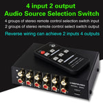 Dispositivo commutatore segnale audio RCA 4 ingressi 2 uscite con