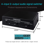 Dispositivo commutatore segnale audio RCA 4 ingressi 2 uscite con