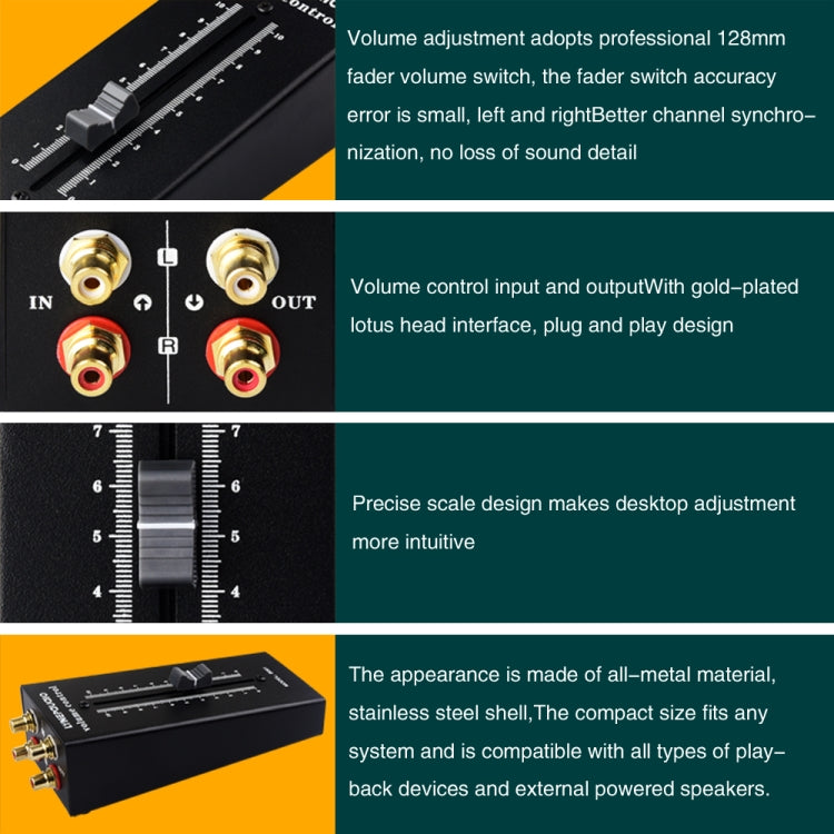Preamplificatore passivo audio con ingressi RCA