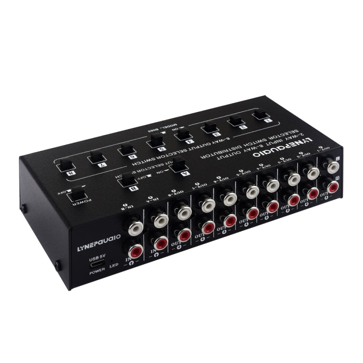 Distributore segnale audio RCA 2 ingressi 8 uscite con interrutto