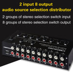 Distributore segnale audio RCA 2 ingressi 8 uscite con interrutto