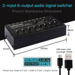 Distributore segnale audio RCA 2 ingressi 8 uscite con interrutto