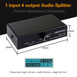 Splitter audio 1 ingresso 4 uscite 3,5 mm senza consumo