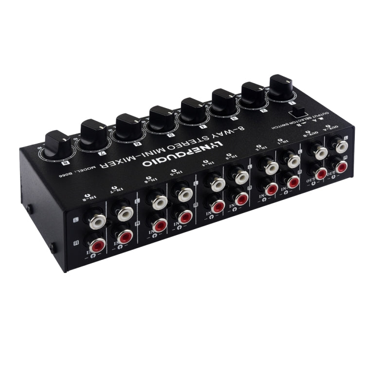 B066 Mini mixer passivo audio stereo a 8 canali RCA non sorgente, senza alimentazione, 8 Channel RCA