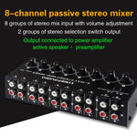 B066 Mini 8 Channel RCA Stereo Audio Passive Mixer Non-Source, No Power, 8 Channel RCA