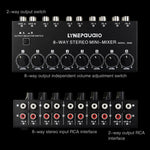 B066 Mini 8 Channel RCA Stereo Audio Passive Mixer Non-Source, No Power, 8 Channel RCA