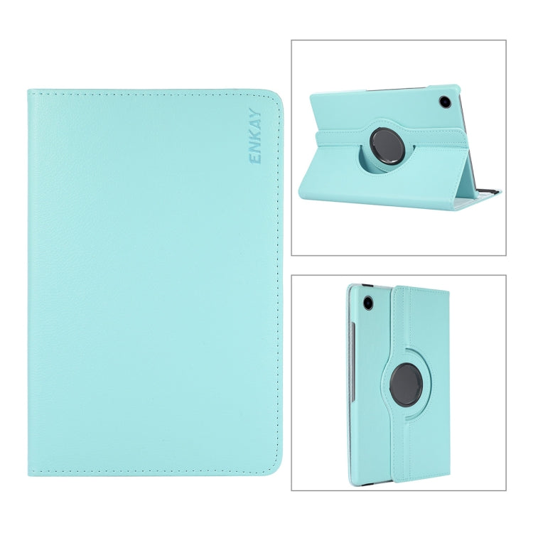 Per Samsung Galaxy Tab A8 10.5 2021 X200/X205 ENKAY Custodia Smart in pelle Litchi con rotazione a 360 gradi
