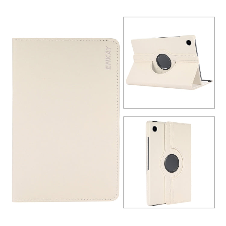 Per Samsung Galaxy Tab A8 10.5 2021 X200/X205 ENKAY Custodia Smart in pelle Litchi con rotazione a 360 gradi