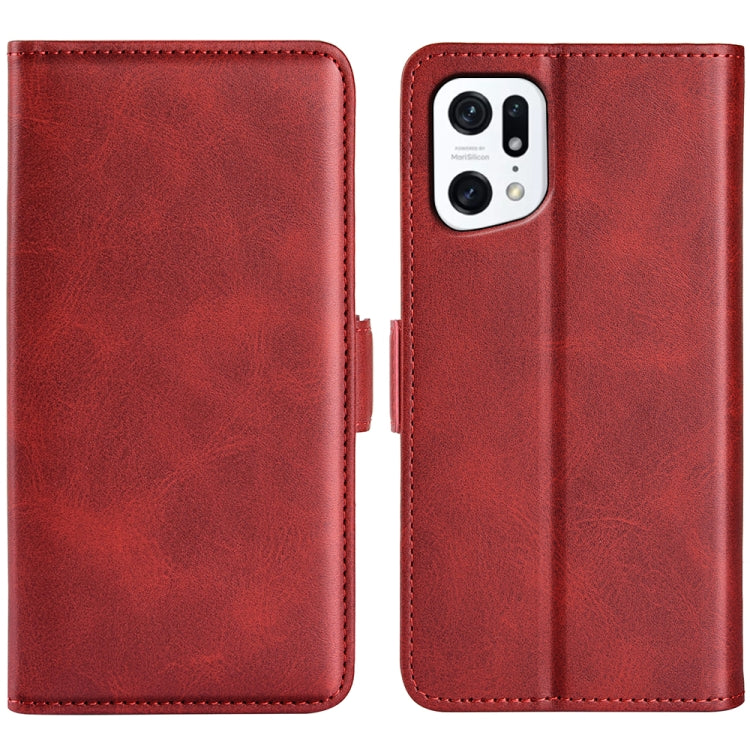 Per OPPO Find X5 Custodia in pelle con fibbia magnetica a doppio lato, For OPPO Find X5