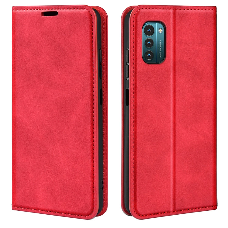 Per Nokia G11/G21 Custodia in pelle con ventosa magnetica retro-pelle, For Nokia G11/G21