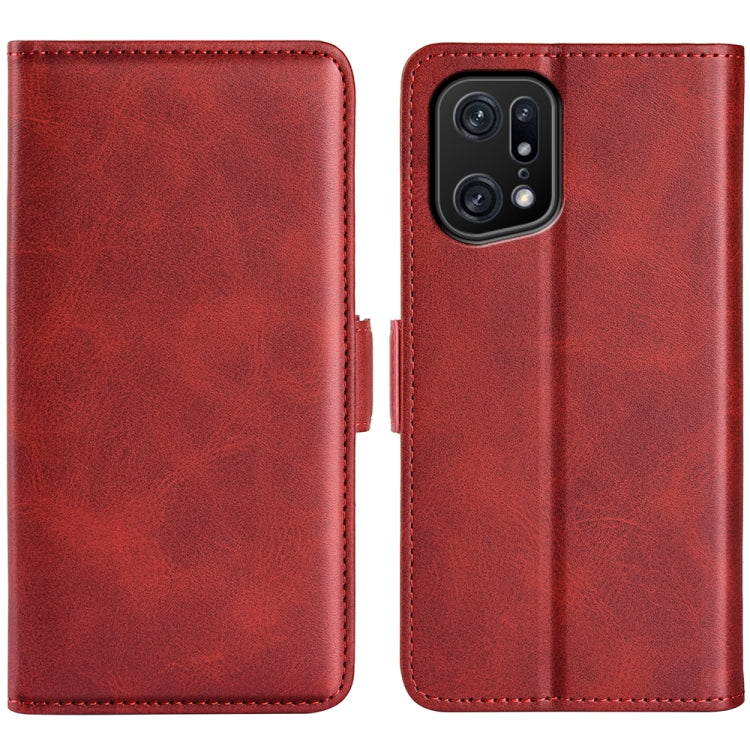 Per OPPO Find X5 Pro Custodia in pelle con fibbia magnetica a doppio lato, For OPPO Find X5 Pro