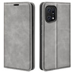 Per OPPO Find X5 Pro Custodia per telefono in pelle con aspirazione magnetica retro-skin, For OPPO Find X5 Pro