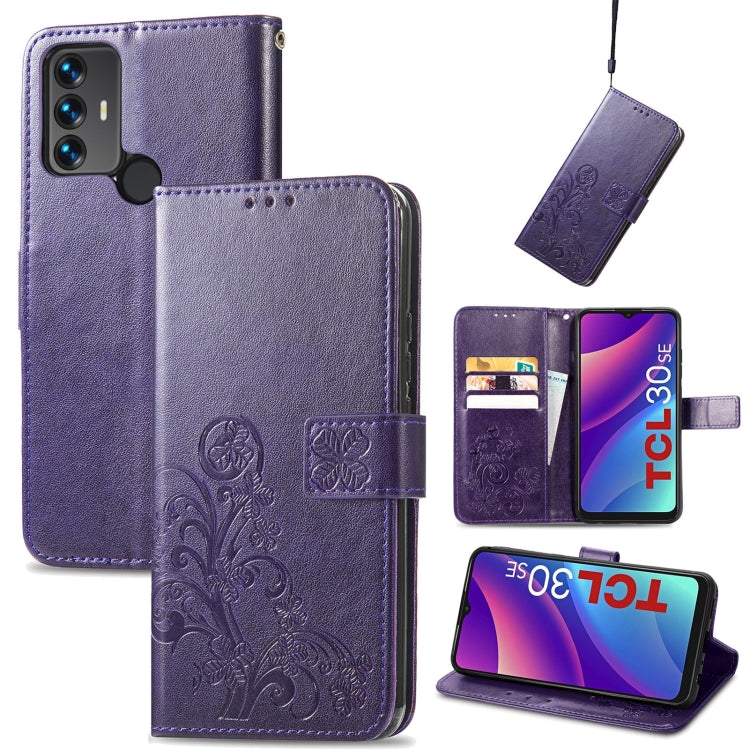 Custodia per telefono in pelle goffrata con chiusura a quattro foglie, For OnePlus 10 Pro, For TCL A509DL / A3, For TCL 30 SE, For Nokia X10