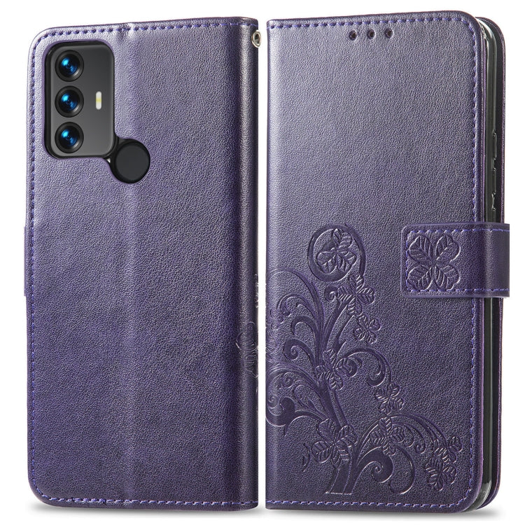Custodia per telefono in pelle goffrata con chiusura a quattro foglie, For OnePlus 10 Pro, For TCL A509DL / A3, For TCL 30 SE, For Nokia X10