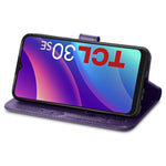 Custodia per telefono in pelle goffrata con chiusura a quattro foglie, For OnePlus 10 Pro, For TCL A509DL / A3, For TCL 30 SE, For Nokia X10