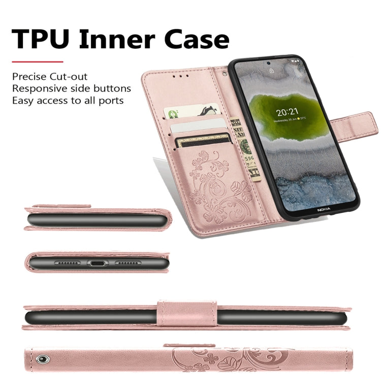 Custodia per telefono in pelle goffrata con chiusura a quattro foglie, For OnePlus 10 Pro, For TCL A509DL / A3, For TCL 30 SE, For Nokia X10