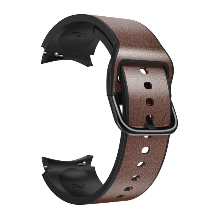 Cinturino in pelle incollato su silicone 20mm per Galaxy Watch 4