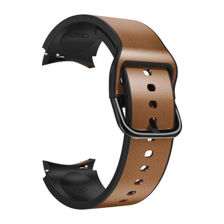 Cinturino in pelle incollato su silicone 20mm per Galaxy Watch 4