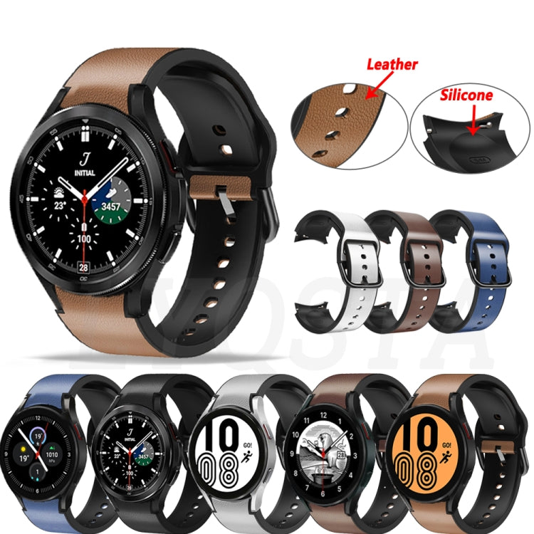 Cinturino in pelle incollato su silicone 20mm per Galaxy Watch 4