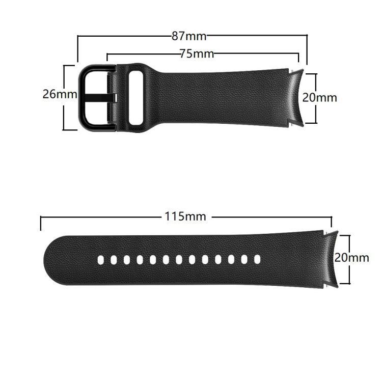 Cinturino in pelle incollato su silicone 20mm per Galaxy Watch 4