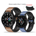 Cinturino in pelle incollato su silicone 20mm per Galaxy Watch 4