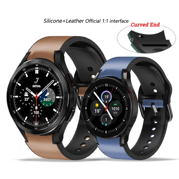 Cinturino in pelle incollato su silicone 20mm per Galaxy Watch 4