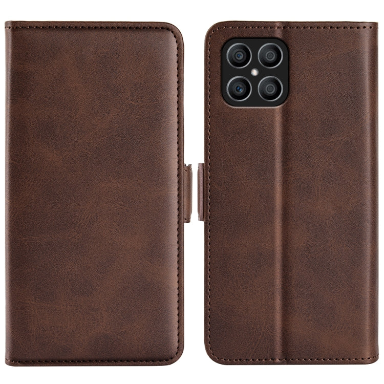 Custodia per telefono in pelle con fibbia magnetica a doppio lato per Honor X8, For Honor X8
