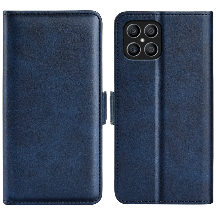 Custodia per telefono in pelle con fibbia magnetica a doppio lato per Honor X8, For Honor X8