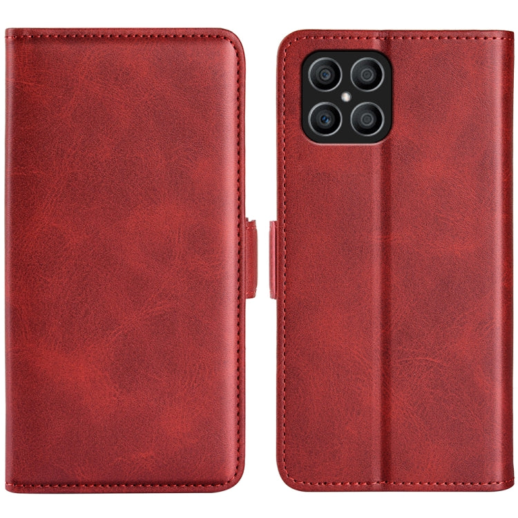Custodia per telefono in pelle con fibbia magnetica a doppio lato per Honor X8, For Honor X8