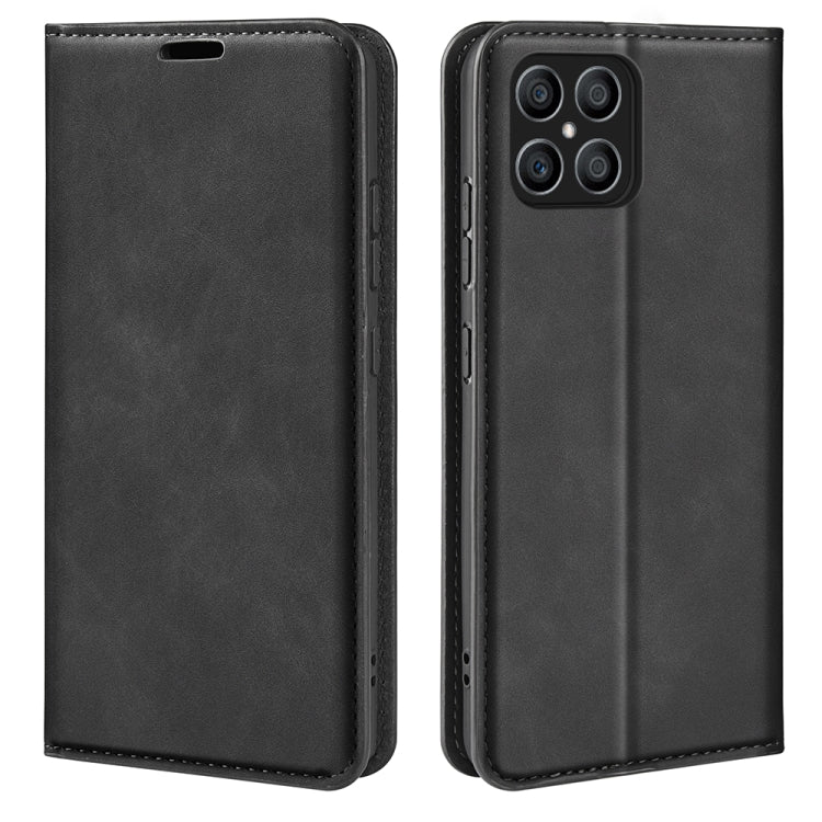 Per Honor X8 Custodia per telefono in pelle con aspirazione magnetica retro-pelle, For Honor X8
