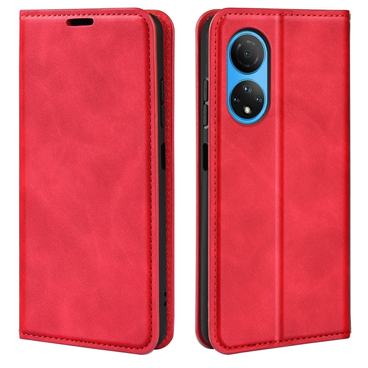 Per Honor X7 Custodia per telefono in pelle con aspirazione magnetica retro-pelle, For Honor X7