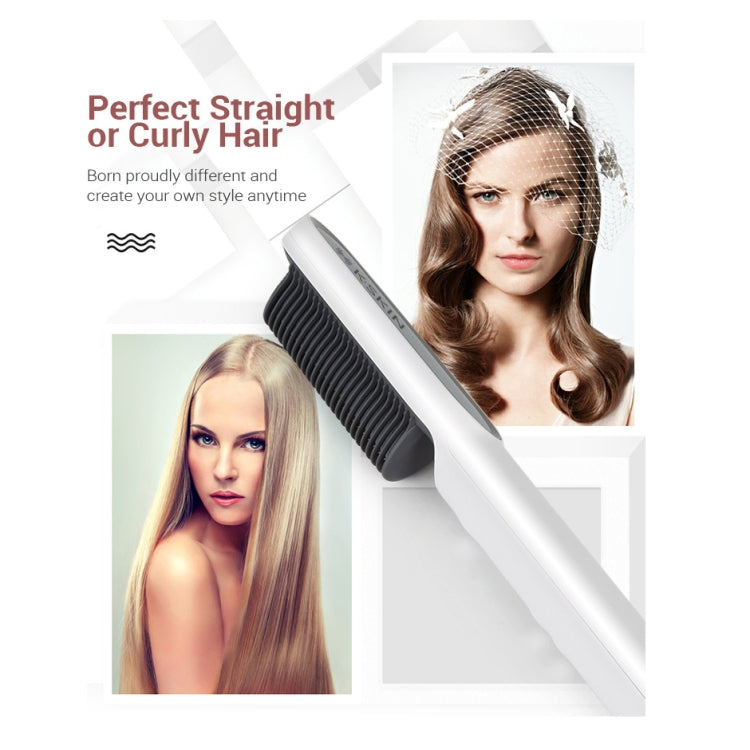 K-SKIN KD380 Piastra per capelli Spazzola per pettine per arricciacapelli dritta elettrica PTC Spazzola per capelli dritta in ceramica con riscaldamento PTC, UK Plug, Black, UK Plug, White, EU Plug, Black, EU Plug, White