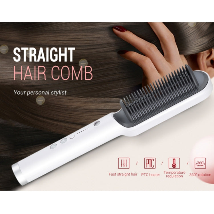 K-SKIN KD380 Piastra per capelli Spazzola per pettine per arricciacapelli dritta elettrica PTC Spazzola per capelli dritta in ceramica con riscaldamento PTC, UK Plug, Black, UK Plug, White, EU Plug, Black, EU Plug, White