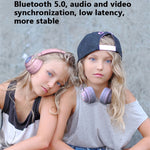 BT06C+ Auricolare Bluetooth wireless carino montato sulla testa per bambini con microfono e luce a LED