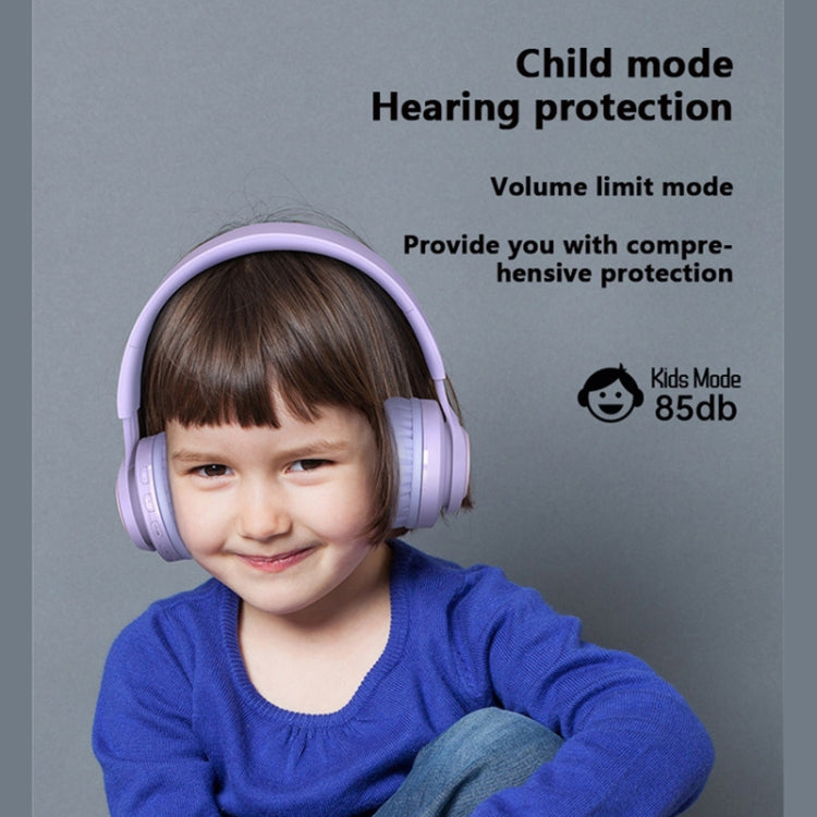 BT06C+ Auricolare Bluetooth wireless carino montato sulla testa per bambini con microfono e luce a LED