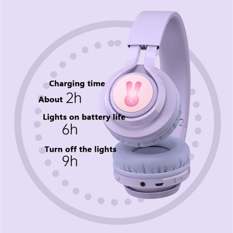 BT06C+ Auricolare Bluetooth wireless carino montato sulla testa per bambini con microfono e luce a LED