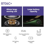 BT06C+ Auricolare Bluetooth wireless carino montato sulla testa per bambini con microfono e luce a LED