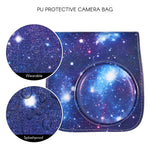 Custodia in pelle PU per fotocamera full body con cinturino per FUJIFILM instax mini 9 / mini 8+ / mini 8, Universe Pattern