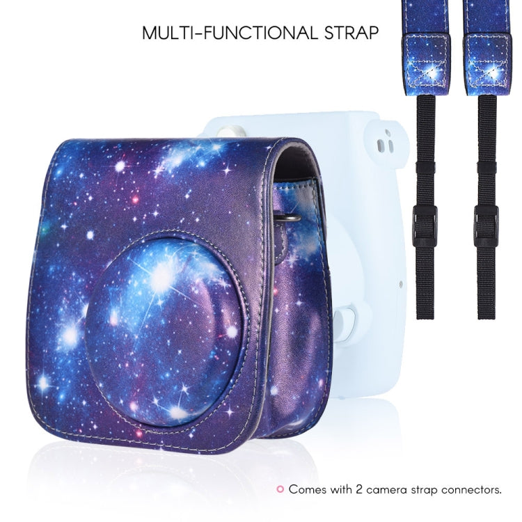 Custodia in pelle PU per fotocamera full body con cinturino per FUJIFILM instax mini 9 / mini 8+ / mini 8, Universe Pattern