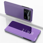 Custodia in pelle flip orizzontale placcata a specchio con supporto, For Xiaomi Poco X4 Pro 5G, For Xiaomi Poco M4 Pro 4G