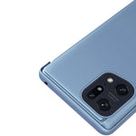 Custodia in pelle flip orizzontale placcata a specchio con supporto, For OPPO Find X5
