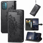 Custodia per telefono in pelle con flip in rilievo con fiore di mandala, For Nokia G21, For TCL 30 V 5G, For Wiko Y52, For Wiko Y82