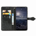 Custodia per telefono in pelle con flip in rilievo con fiore di mandala, For Nokia G21, For TCL 30 V 5G, For Wiko Y52, For Wiko Y82