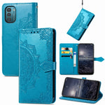 Custodia per telefono in pelle con flip in rilievo con fiore di mandala, For Nokia G21, For TCL 30 V 5G, For Wiko Y52, For Wiko Y82