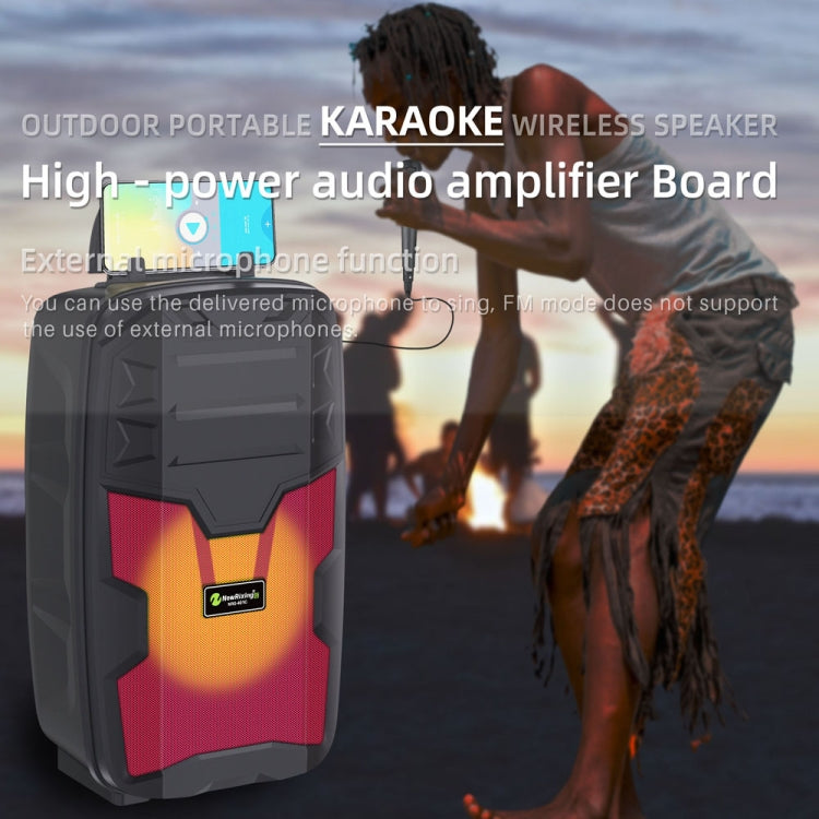 NewRixing NRG401C Amplificatore audio ad alta potenza con altoparlante wireless per karaoke portatile da esterno, With Mic, No Mic