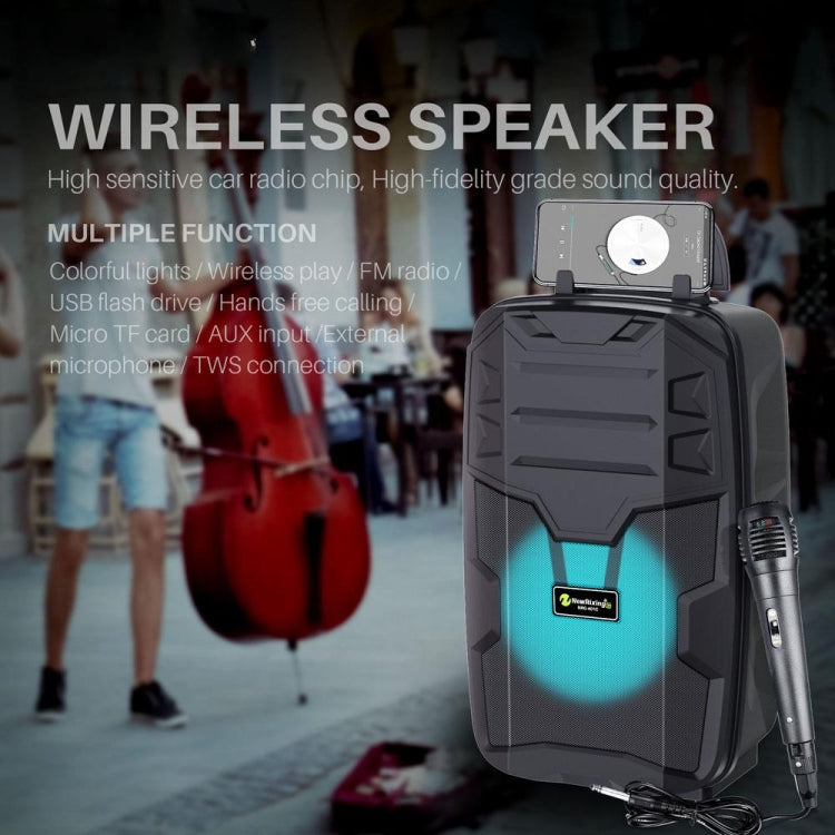 NewRixing NRG401C Amplificatore audio ad alta potenza con altoparlante wireless per karaoke portatile da esterno, With Mic, No Mic